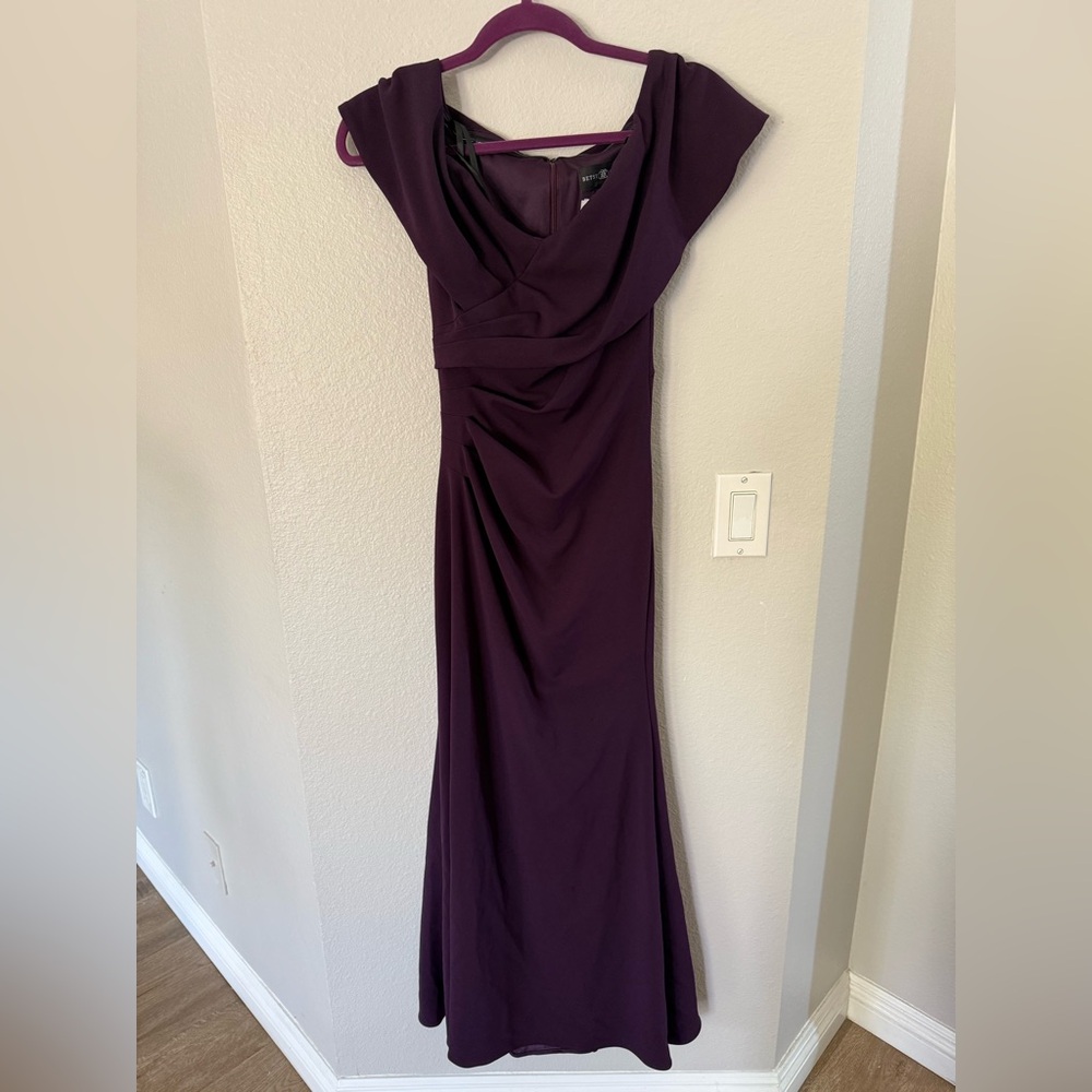 New Adam Off-Shoulder eggplant Maxi Dress - Picture 2 of 6